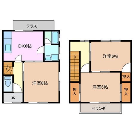 下庄駅 徒歩45分 1階の物件間取画像